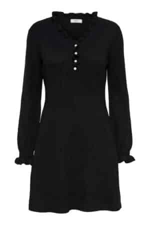 JDYLETTY L/S L/S V-NECK FRILL  SORT