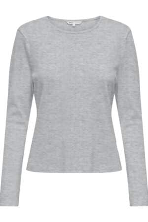 ONLBREMEN O-NECK L/S TOP MOCH LYSEGRÅ