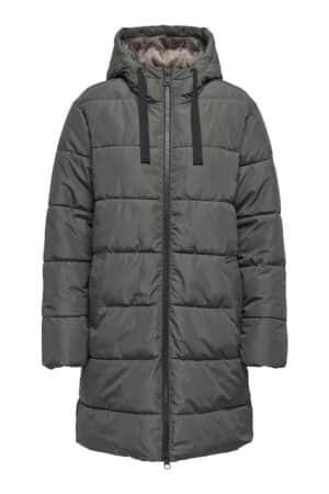 ONLCLAIR PUFFER HOOD COAT CASTOR GREY