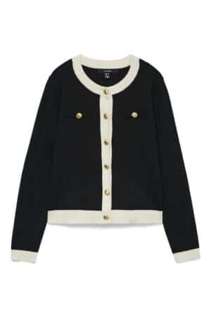 VMOLI LS O-NECK CARDIGAN SORT