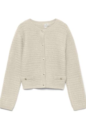 VMSOLEIL LS O-NECK CARDIGAN  BIRCH