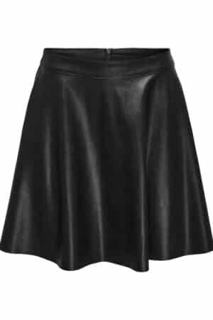 ONLUNA FAUX LEATHER FLARED SKIRT