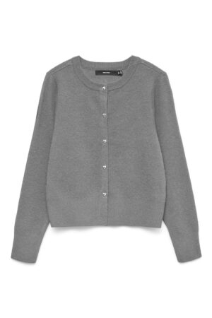 VMKACY LS O-NECK CARDIGAN  MEDIUM GREY MELANGE