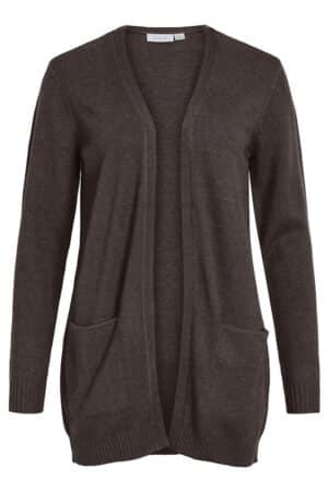 VIRIL OPEN L/S KNIT CARDIGAN COFFEE BEAN