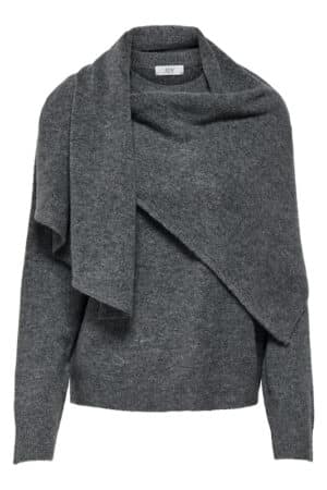 JDYANDREA L/S O-NECK SCARF PUL DARK GREY MELANGE