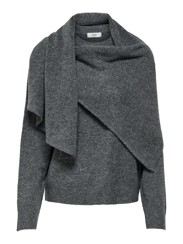 JDYANDREA L/S O-NECK SCARF PUL DARK GREY MELANGE
