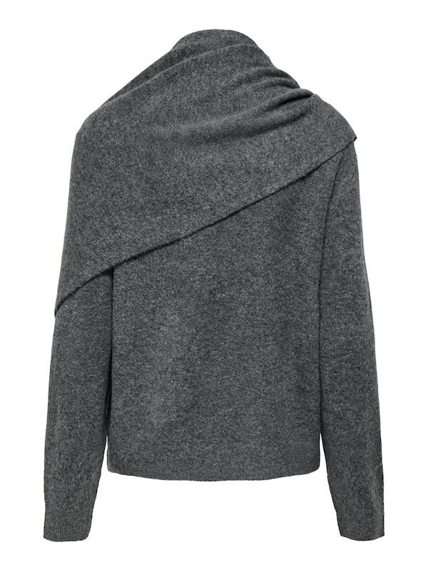 JDYANDREA L/S O-NECK SCARF PUL DARK GREY MELANGE - Billede 3