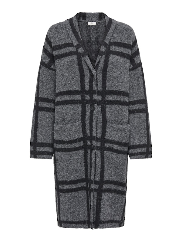 JDYLYDIA L/S V-NECK COATIGAN K DARK GREY MELANGE