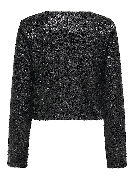 JDYTINA L/S SWQUINS JACKET  SORT - Billede 3