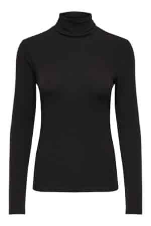 ONLSIA L/S ROLL NECK TOP BOX BLACK