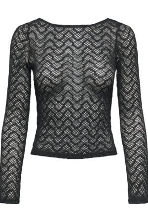 ONLANGILA L/S DEEP BACK TOP  SORT