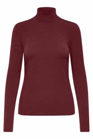 ONLSIA L/S ROLL NECK TOP BOX CABERNET