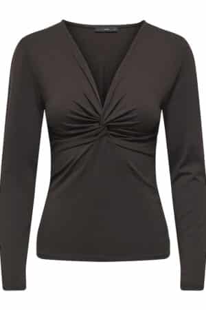ONLLONE LIFE L/S KNOT TOP NOOS CHOCOLATE