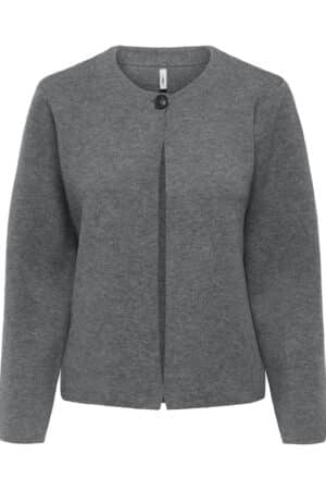ONLANNELI LIFE LS BUTTON JACKE MEDIUM GREY MELANGE