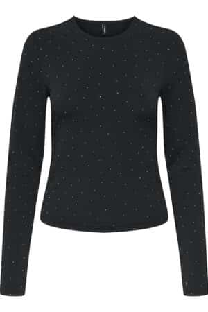 ONLZITA L/S O-NECK TOP  BLACK/SILVER GLI