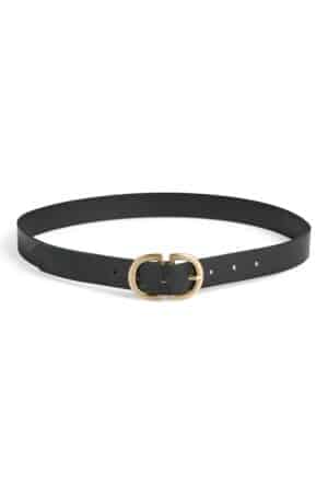 PCJUVA LEATHER JEANS BELT  SORT