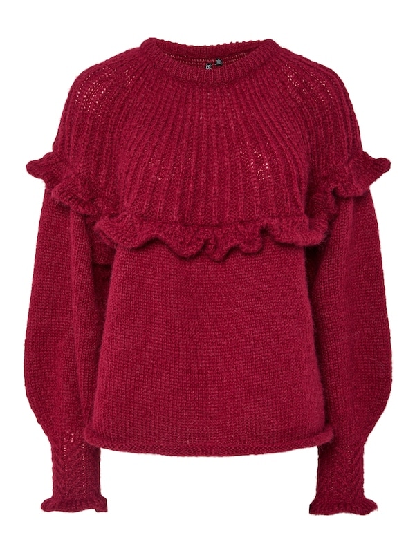 PCSIKKA LS ONECK KNIT BC RØD