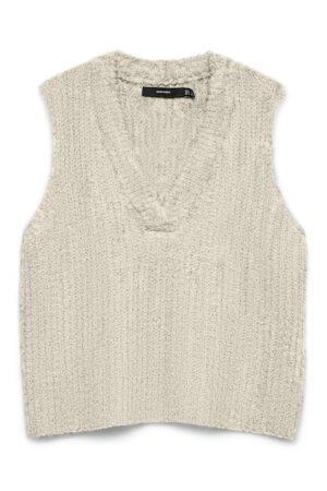 VMNOVAH RIB SL V-NECK VEST NOO BIRCH