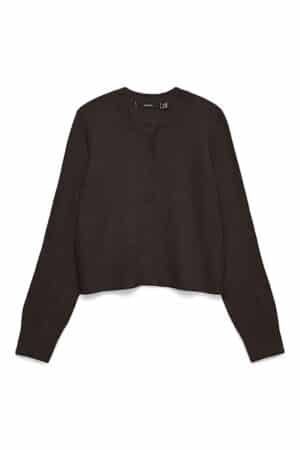 VMMACY LS O-NECK CARDIGAN  CHOCOLATE TORTE/W. MOON RO
