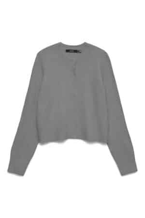 VMMACY LS O-NECK CARDIGAN  MEDIUM GREY MELANGE