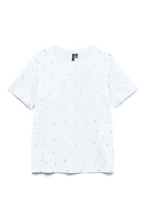 VMPAULINA DETAIL SS T-SHIRT  BRIGHT WHITE