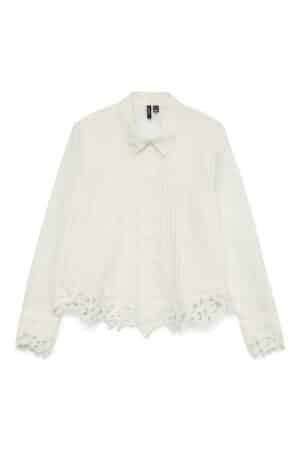 VMRONI DETAIL LS SHIRT  SNOW WHITE