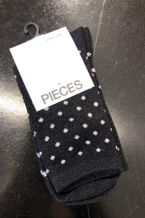 PCSEBBY GLITTEER LONG PATTERN  BLACK/SMALL DOTS