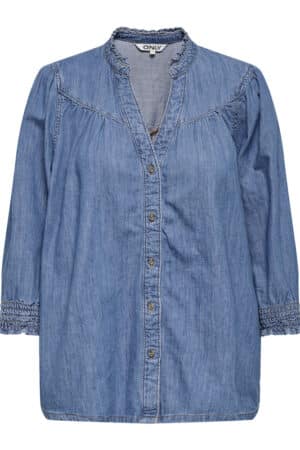 ONLRAYA 3/4 SHIRT DNM AKM  MEDIUM BLUE DENIM
