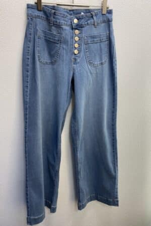 VMKAYLA HR WIDE BUTTON JEANS  LIGHT BLUE DENIM