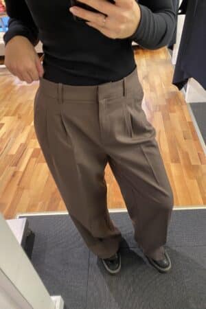 VMNILA MW WIDE DAD PANT NOOS CHOCOLATE