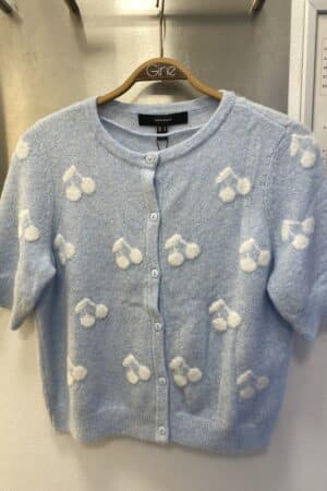 VMDOFFY INTARSIA 2/4 O-NECK CA CASHMERE BLUE