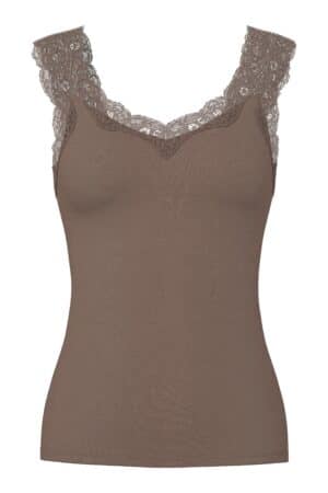 PCBARBERA LACE TOP NOOS COFFEE QUARTZ