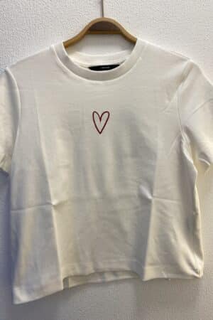 VMSARA METTE SS TOP BOX JRS NO SNOW WHITE/ RIO RED HEART