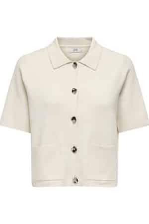 JDYPRIME LIFE 2/4 COLLAR CARDI WHITECAP