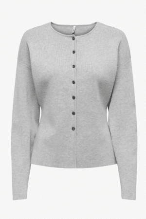 ONLLUCY LS O-NECK CARDIGAN KNT LIGHT GREY MELA/W. DGM + B
