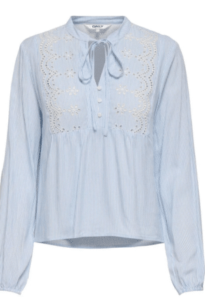 ONLLENNYO LS EMBROID V-NECK TO KENTUCKY BLUE