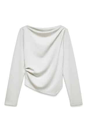 VMMILLE LS BOATNECK SHORT TOP HVID