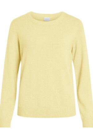 VIRIL O-NECK L/S KNIT TOP  PASTEL YELLOW
