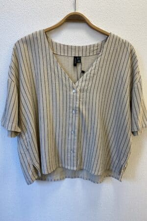 VMMYMILO 2/4 V-NECK SHIRT SILVER LINNING/ANJA OBSID