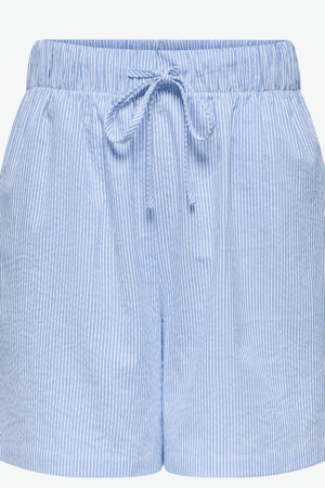 ONLAUGUSTA SHORTS WVN NOOS CLOUD DANCER/BLUE STRIP