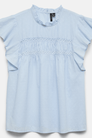 VMTRINE SL LACE TOP WVN NOOS CASHMERE BLUE