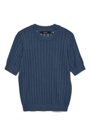 VMMORENA 2/4 O-NECK PULLOVER  DARK DENIM