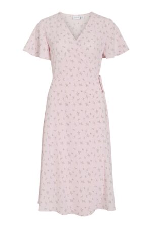 VILOVIE SS WRAP MIDI DRESS CHERRY BLOSSOM/FLOWER