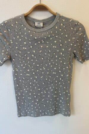 JDYLUCKY S/S O-NECK TOP  LIGHT GRAY MELA/SOFT FLOWER