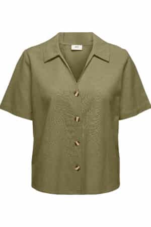 JDYMILAN LINEN S/S SHIRT OLIVEN