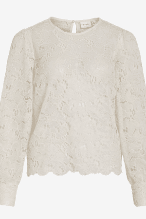VIRHEA O-NECK L/S LACE TOP CLOUD DANCER