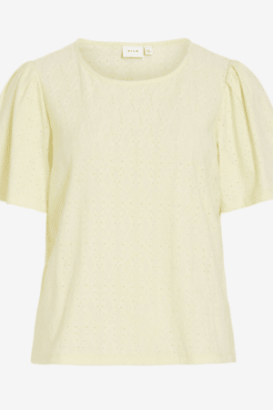 VIBELLI O-NECK SS TOP PASTEL YELLOW