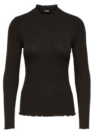 JDYFRANSISKA L/S HI-NCK TOP BLACK COFEE