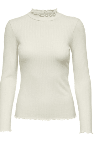 JDYFRANSISKA L/S HI-NCK TOP WHITECAP GRAY