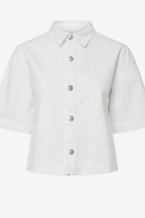 PCSKY SS A-SHAPE DENIM TOP NOO BRIGHT WHITE